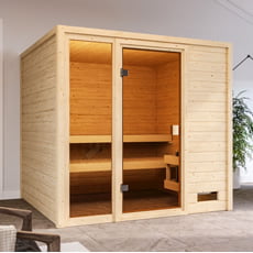 Sauna finlandese da interno in massello Julia 38 mm