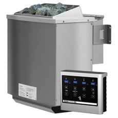 Stufa 4,5kW Combo-Bio TRIFASE per sauna finlandese con comandi esterni
